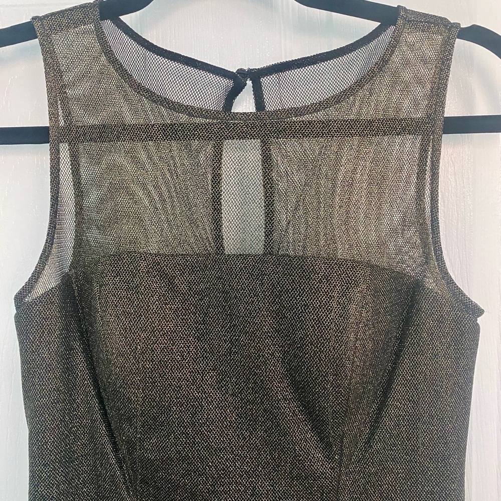 AIDAN MATTOC Black and Gold Dress